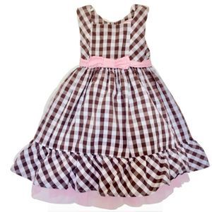 Savannah Dress Easter size 2 Toddler tulle Spring Plaid  Girls Bowed Pink Plaid